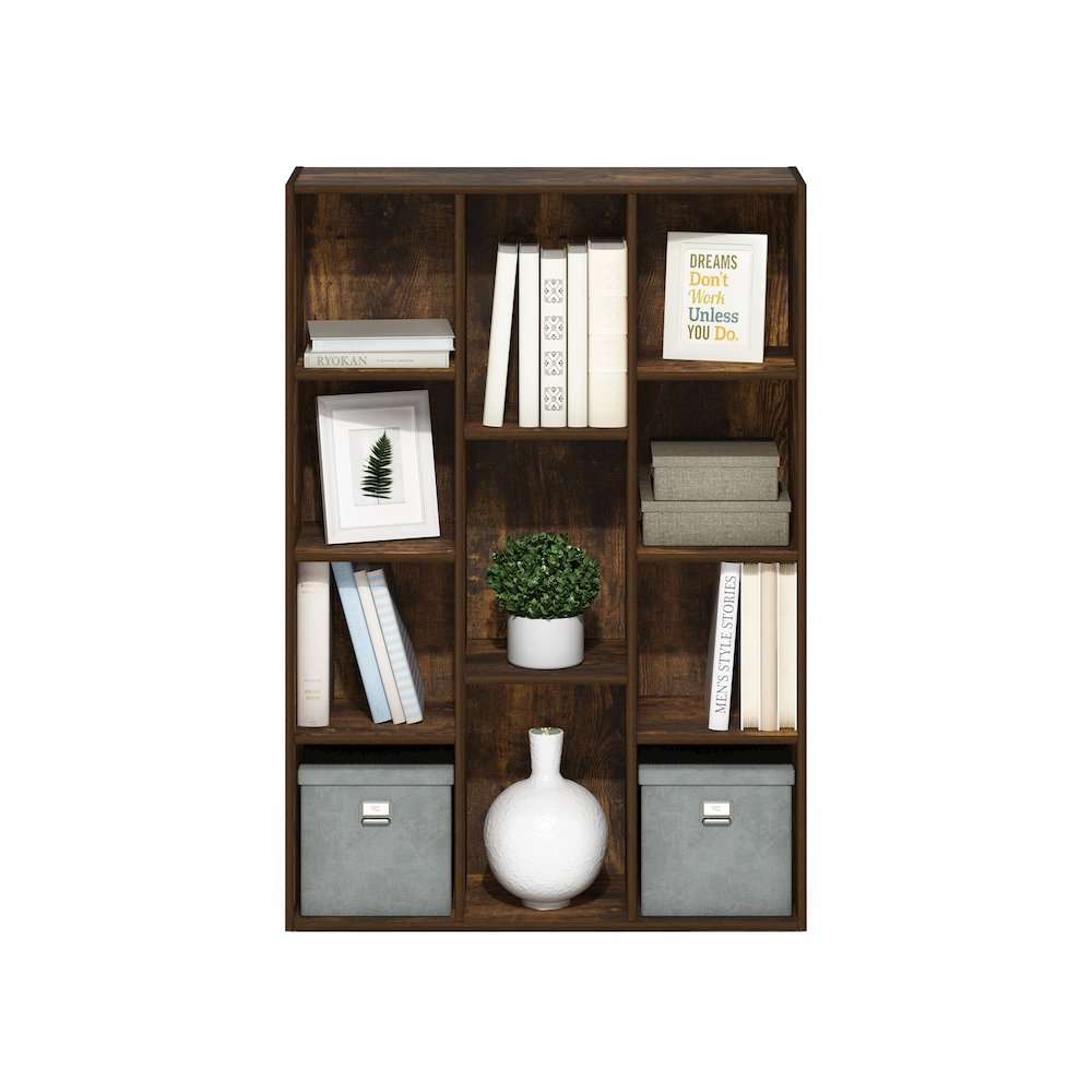 Luder 11-Cube Reversible Open Shelf Bookcase, Amber Pine. Picture 5