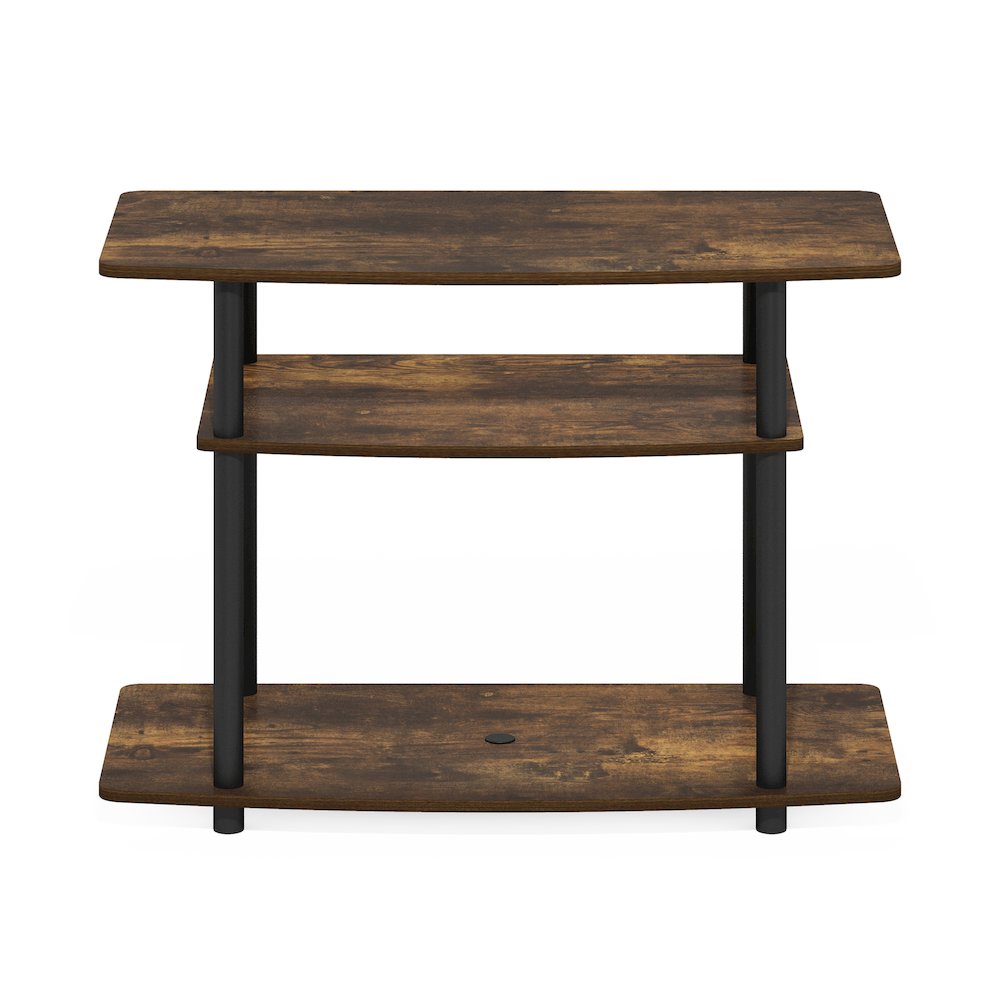 Turn-N-Tube No Tools 3-Tier TV Stands, Amber Pine/Black. Picture 3