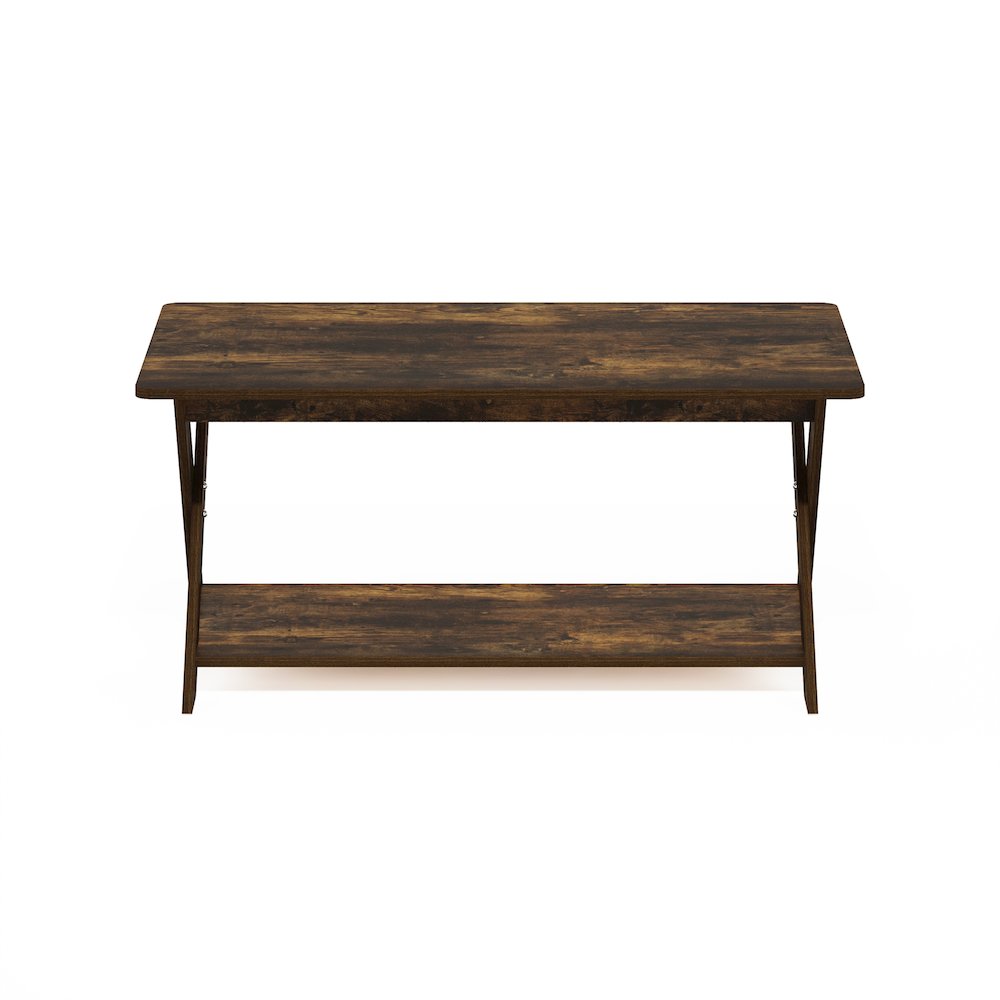 Modern Simplistic Criss-Crossed Coffee Table, Amber Pine. Picture 2