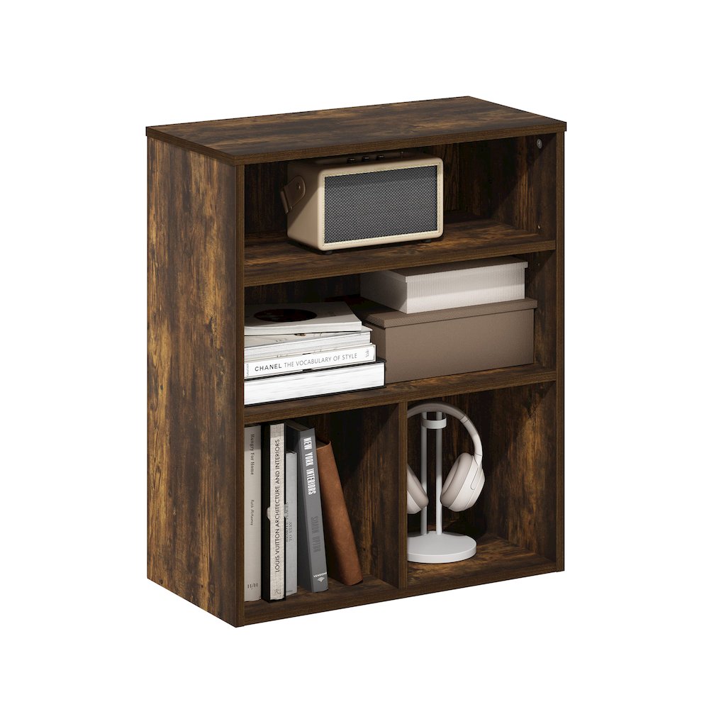 Pasir 3 Tier Display Bookcase, Amber Pine. Picture 4