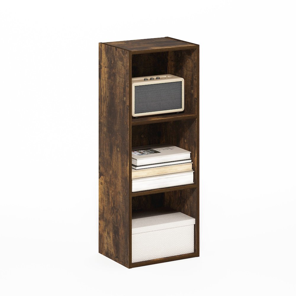 Pasir 3-Tier No Tool Assembly Open Shelf Bookcase, Amber Pine. Picture 4