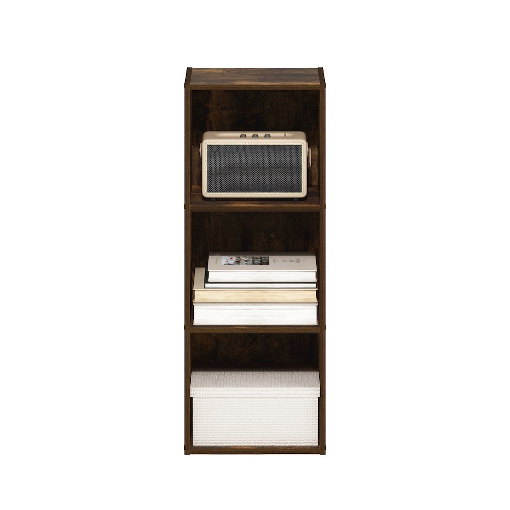 Pasir 3-Tier No Tool Assembly Open Shelf Bookcase, Amber Pine. Picture 5