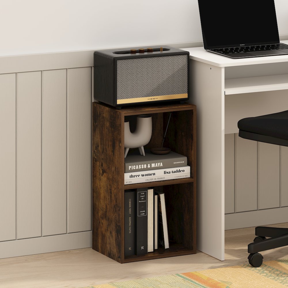 Pasir 2-Tier Open Shelf Bookcase, Amber Pine. Picture 6
