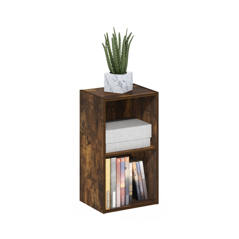 Pasir 2-Tier Open Shelf Bookcase, Amber Pine. Picture 4