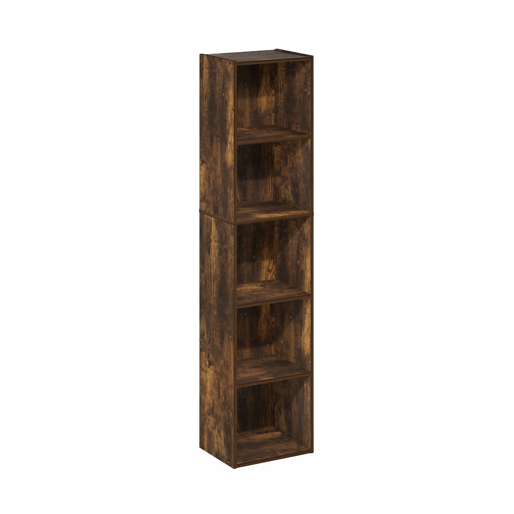 Pasir 5-Tier Open Shelf Bookcase, Amber Pine. Picture 1