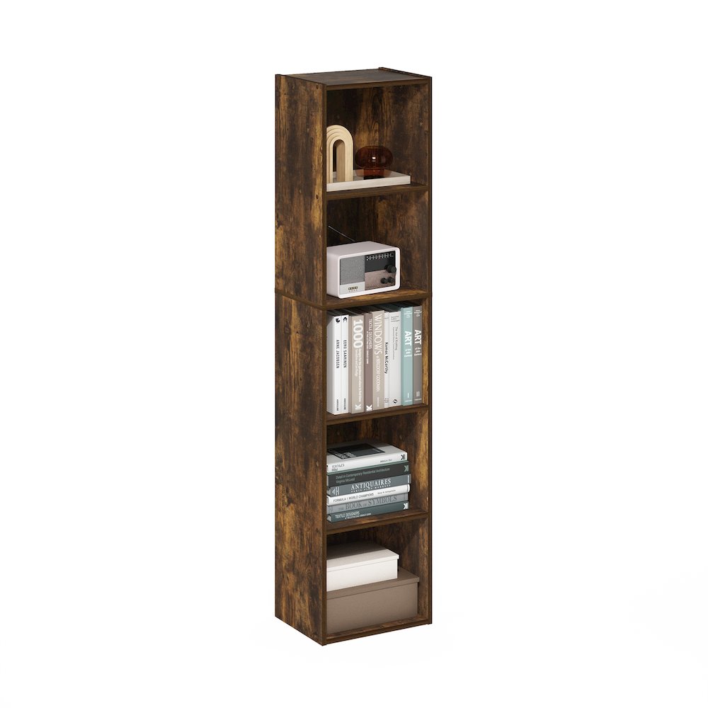 Pasir 5-Tier Open Shelf Bookcase, Amber Pine. Picture 4