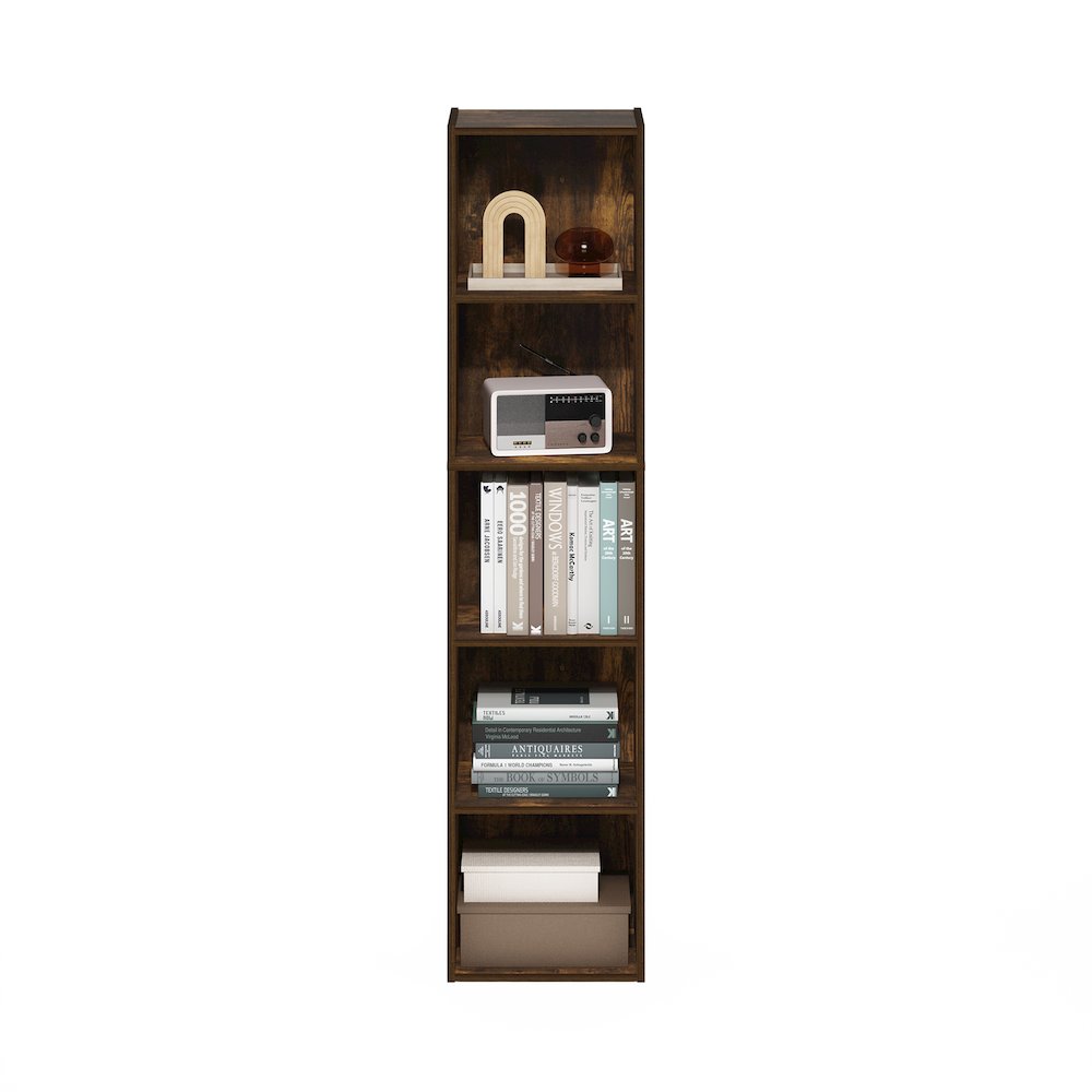 Pasir 5-Tier Open Shelf Bookcase, Amber Pine. Picture 5