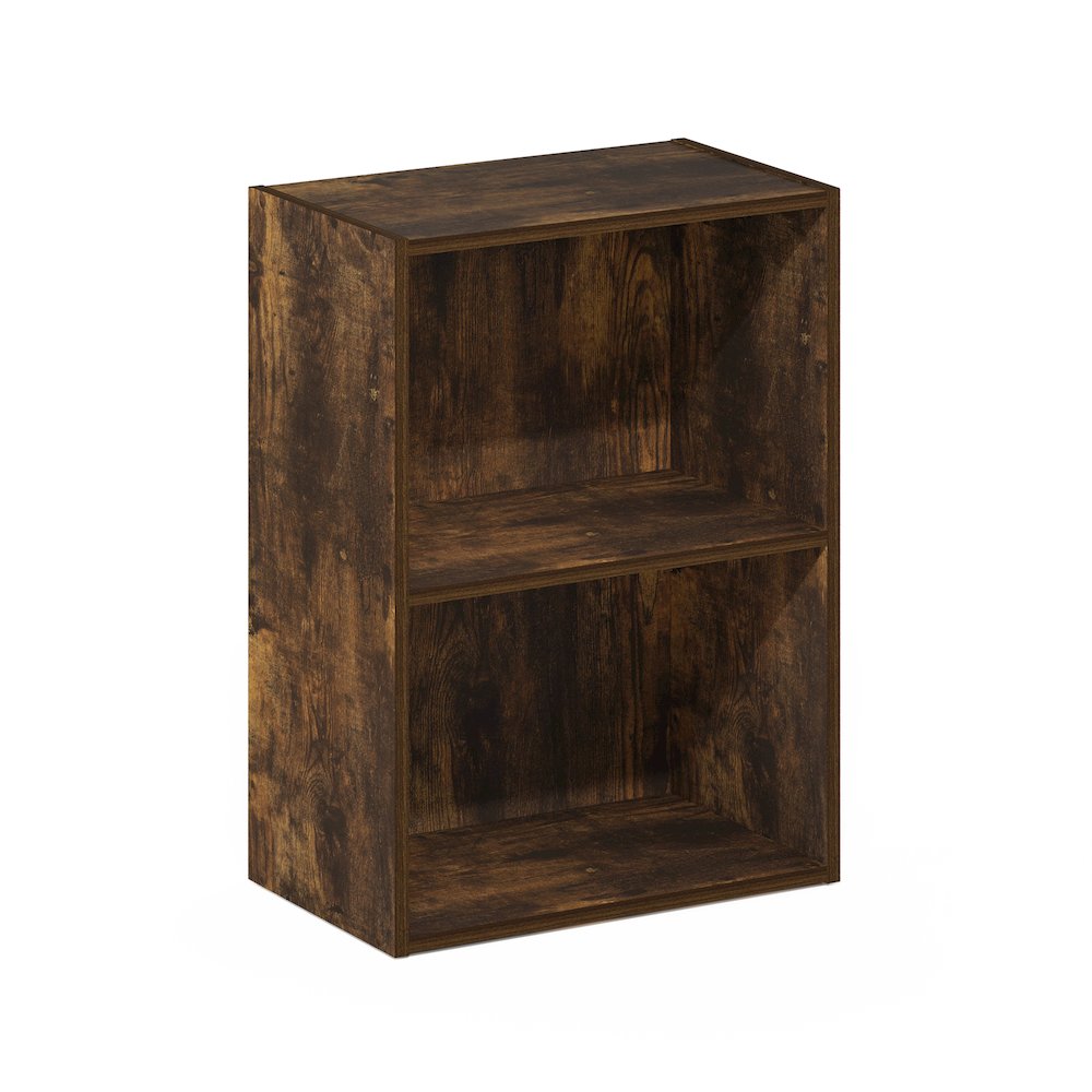 Luder 2-Tier Open Shelf Bookcase, Amber Pine. Picture 1