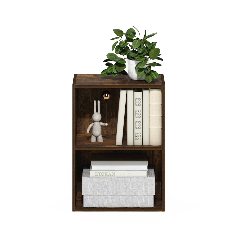 Luder 2-Tier Open Shelf Bookcase, Amber Pine. Picture 5