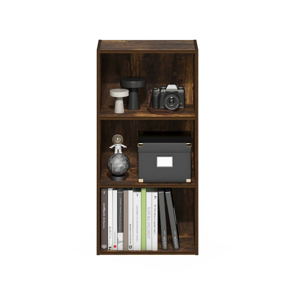 Luder 3-Tier Open Shelf Bookcase, Amber Pine. Picture 5