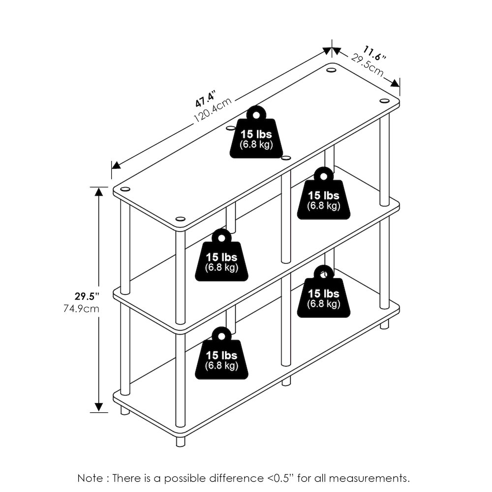 Turn-N-Tube 3-Tier Double Size Storage Display Rack, Amber Pine/Black. Picture 2