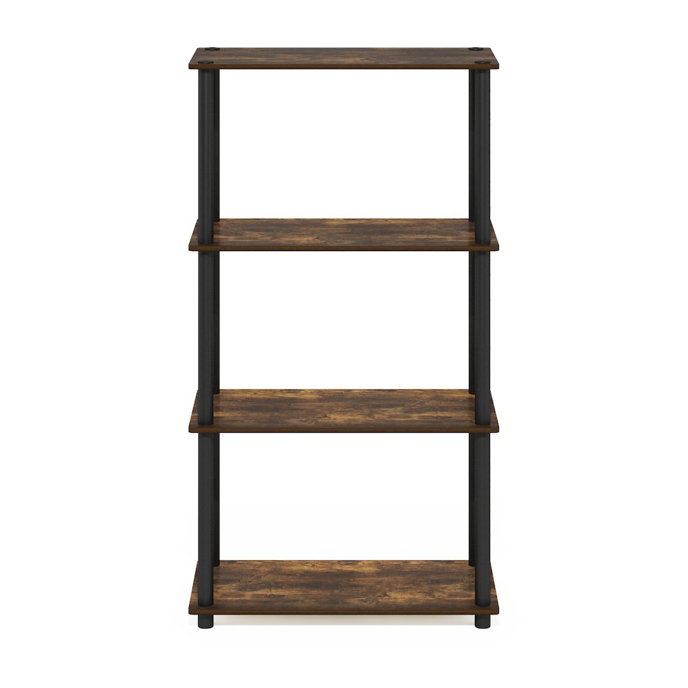 Turn-N-Tube 4-Tier Multipurpose Shelf Display Rack, Amber Pine/Black. Picture 3