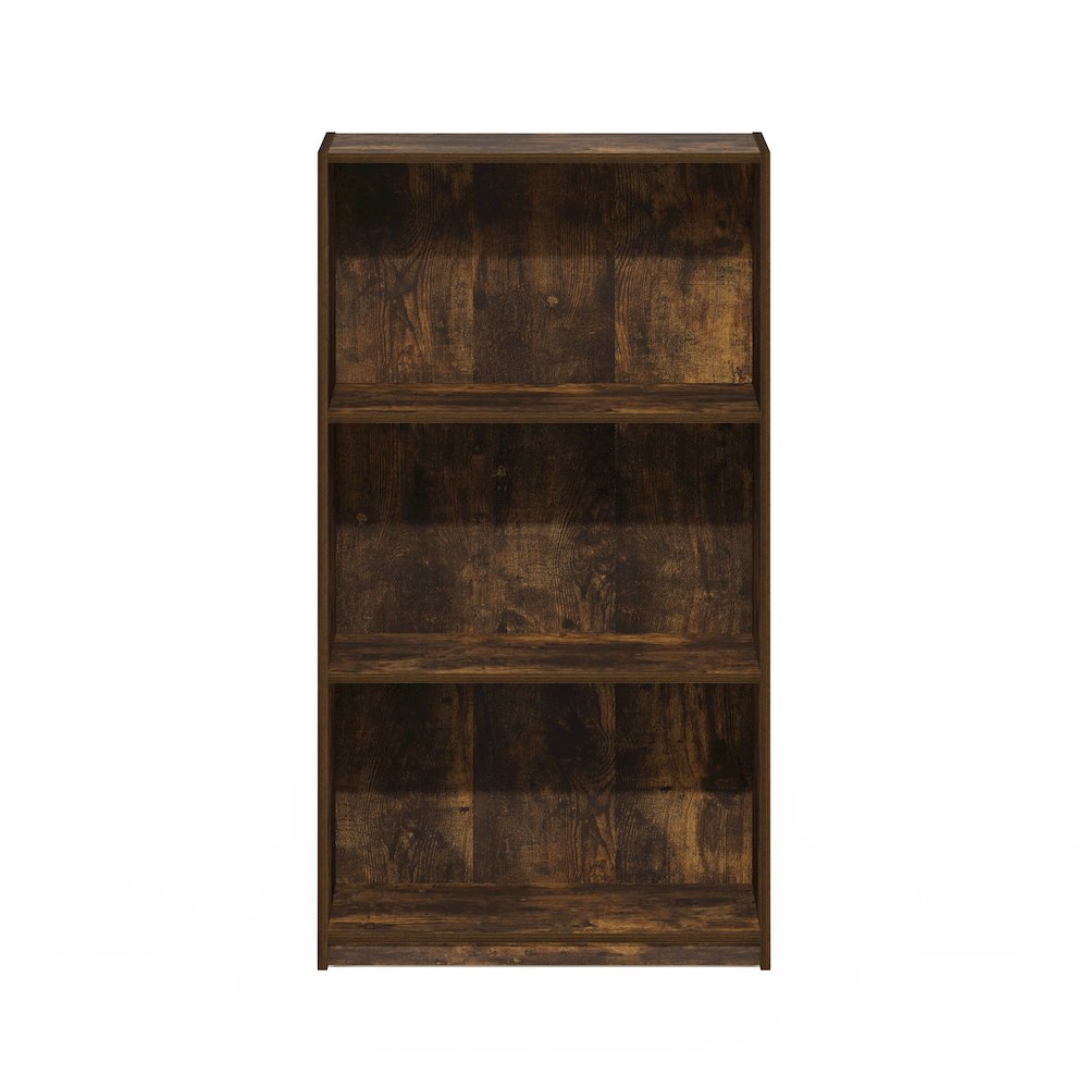 Basic 3-Tier Bookcase Storage Shelves, Amber Pine. Picture 3