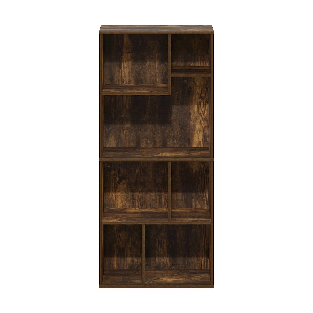 Daly 7-Cube Irregular Cubes Bookcase, Bookshelf, Storage Organizer, Amber Pine. Picture 3