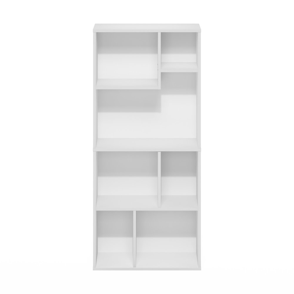 Daly 7-Cube Irregular Cubes Bookcase, Bookshelf, Storage Organizer, White. Picture 3