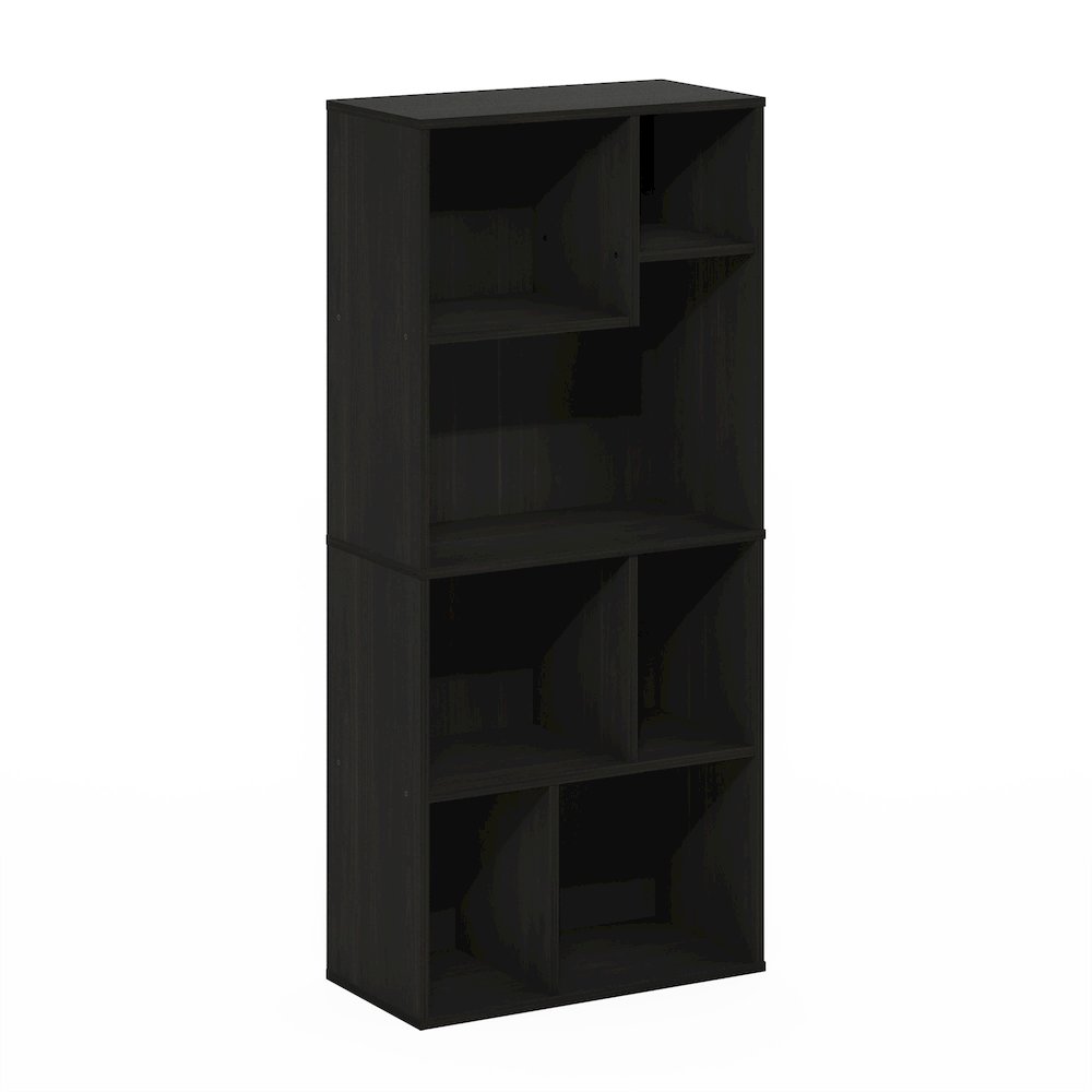 Daly 7-Cube Irregular Cubes Bookcase, Bookshelf, Storage Organizer, Espresso. Picture 1