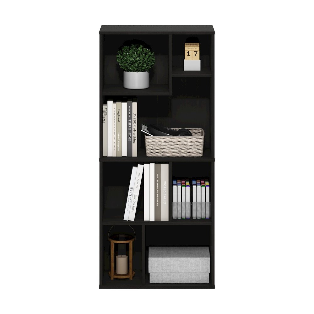 Daly 7-Cube Irregular Cubes Bookcase, Bookshelf, Storage Organizer, Espresso. Picture 5