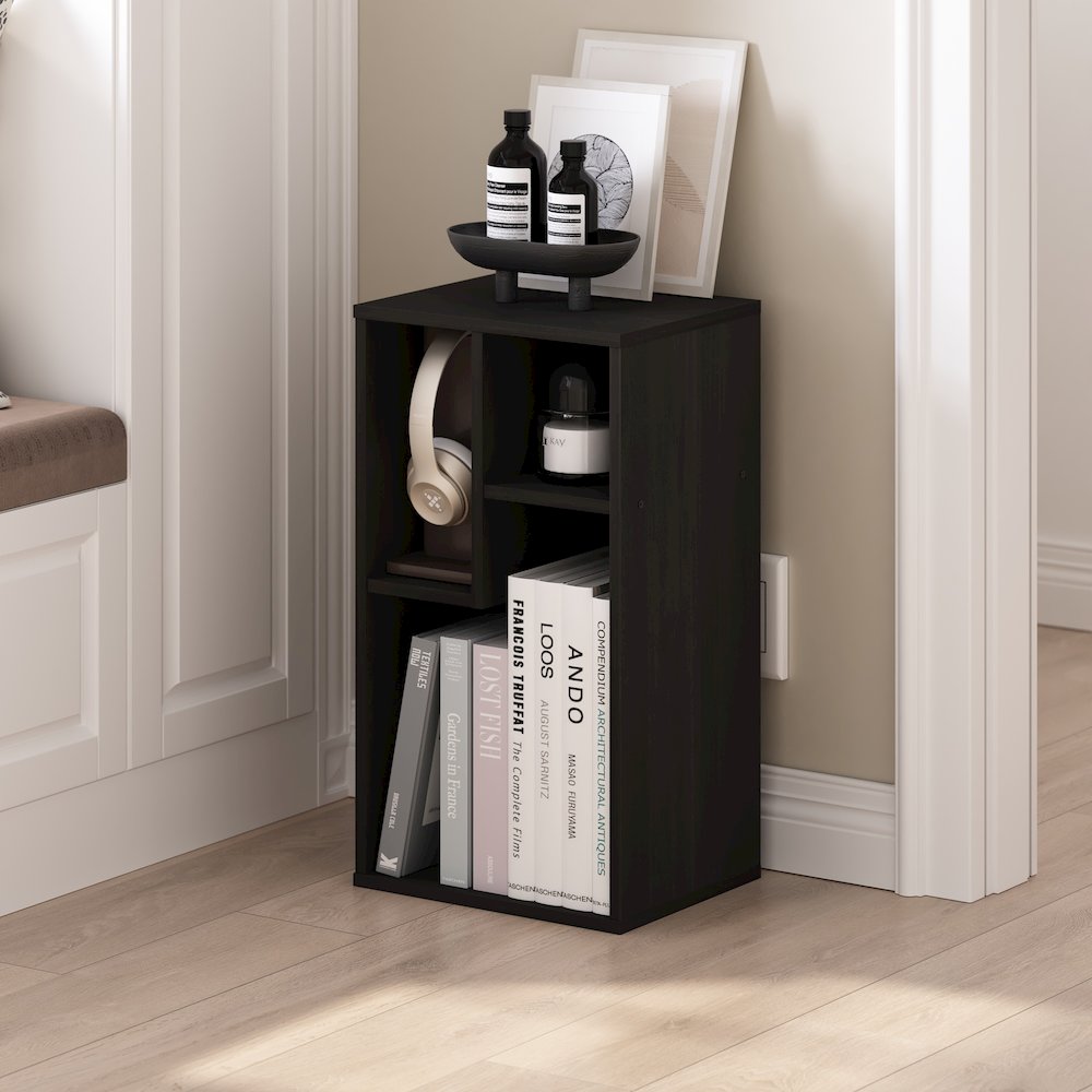Daly 3-Cube Irregular Cubes Bookcase, Bookshelf, Storage Organizer, Espresso. Picture 6
