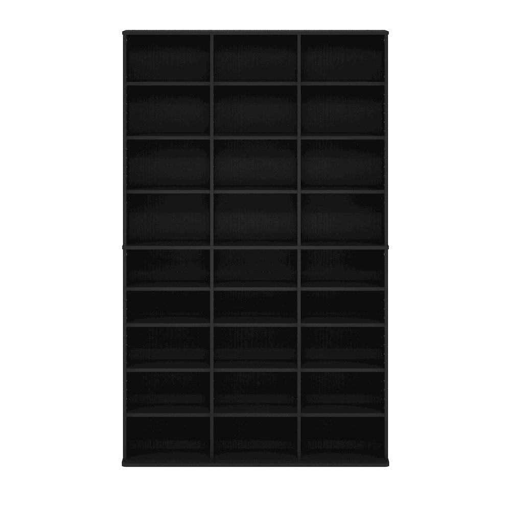 24-Shelf Multimedia Media Storage Tower Rack with Adjustable Shelves, Americano. Picture 3