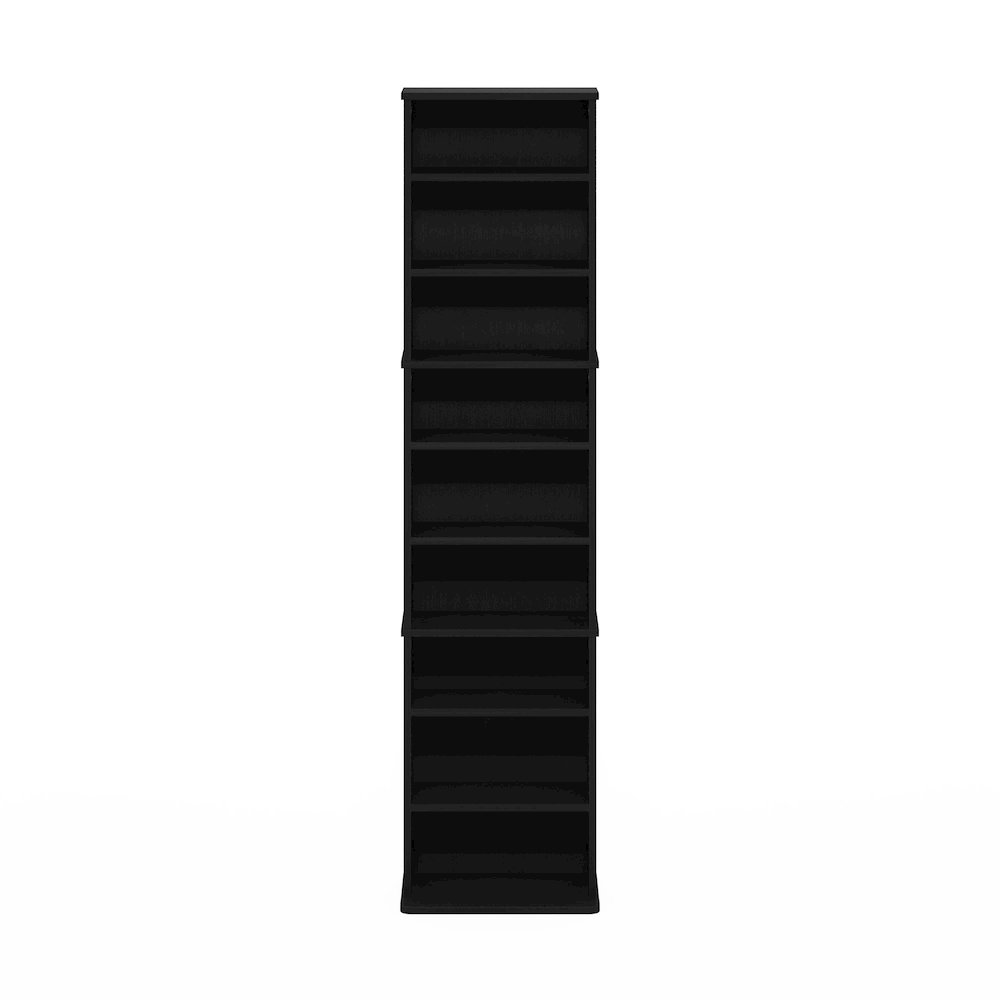 9-Shelf Multimedia Media Storage Tower Rack with Adjustable Shelves, Americano. Picture 3