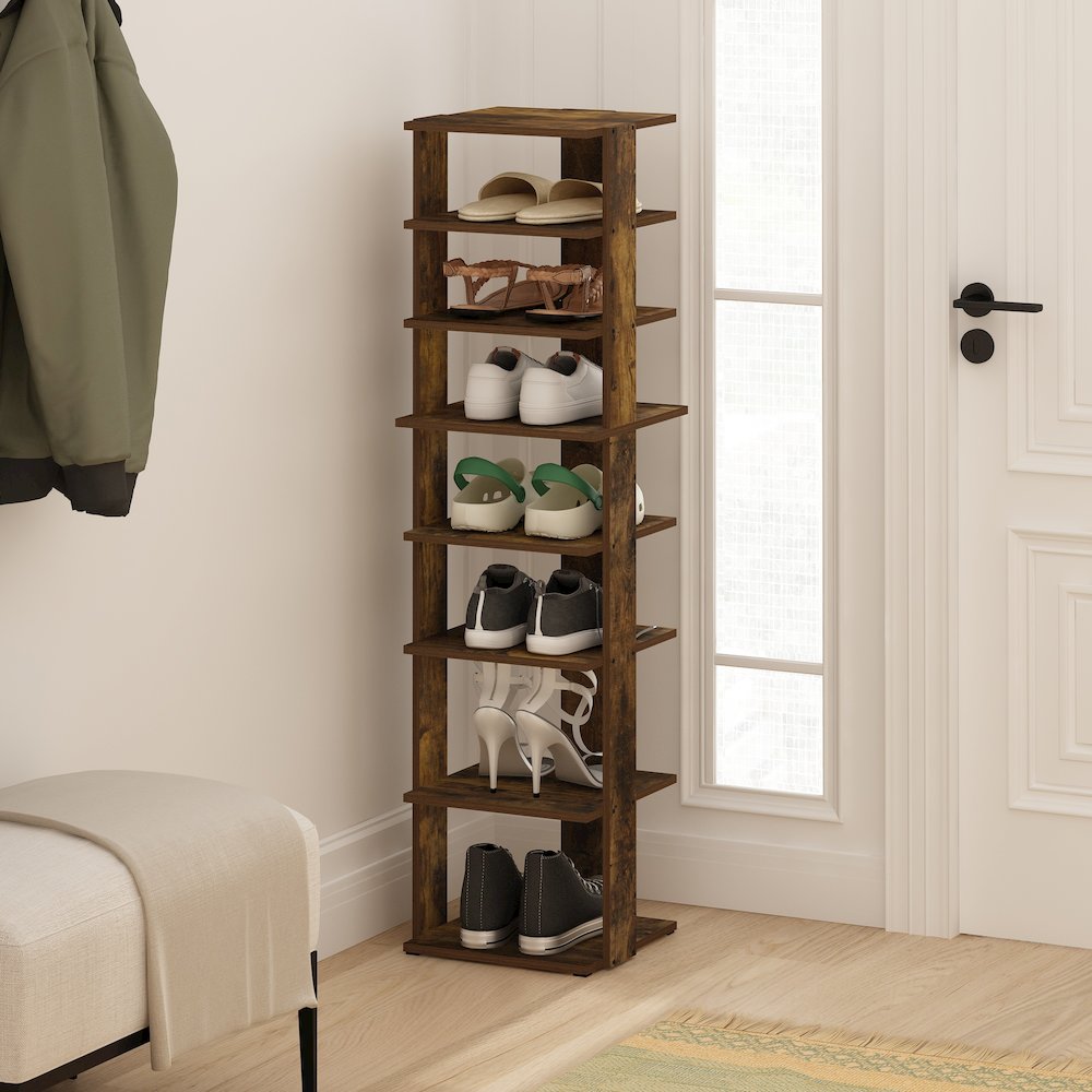 8-Tier Vertical Space Saving Free Standing Shoe Tower, Shoe Rack. Picture 6