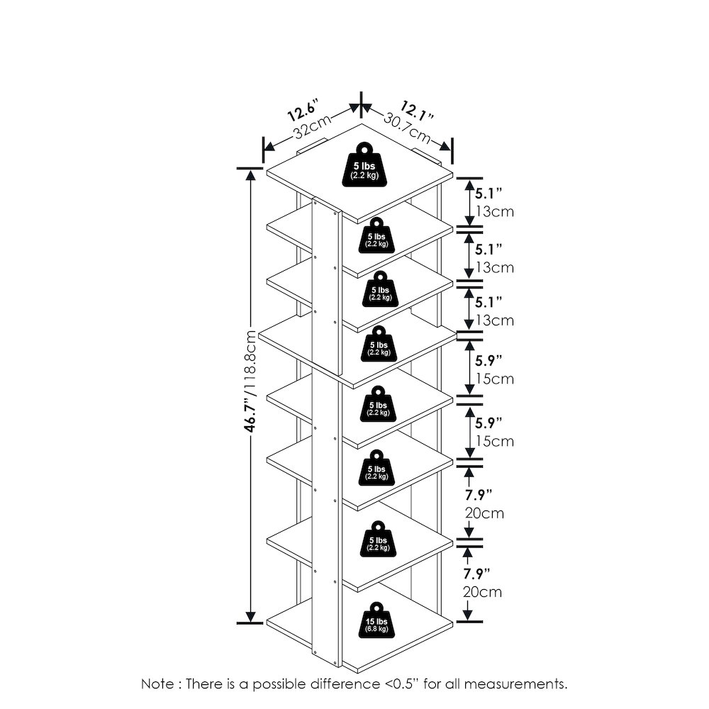 8-Tier Vertical Space Saving Free Standing Shoe Tower, Shoe Rack. Picture 2