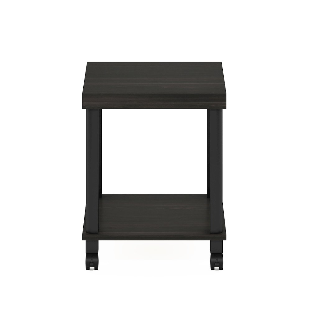 Turn-N-Tube Classic 2-Tier End Table, Side Table with Casters, Espresso/Black. Picture 3