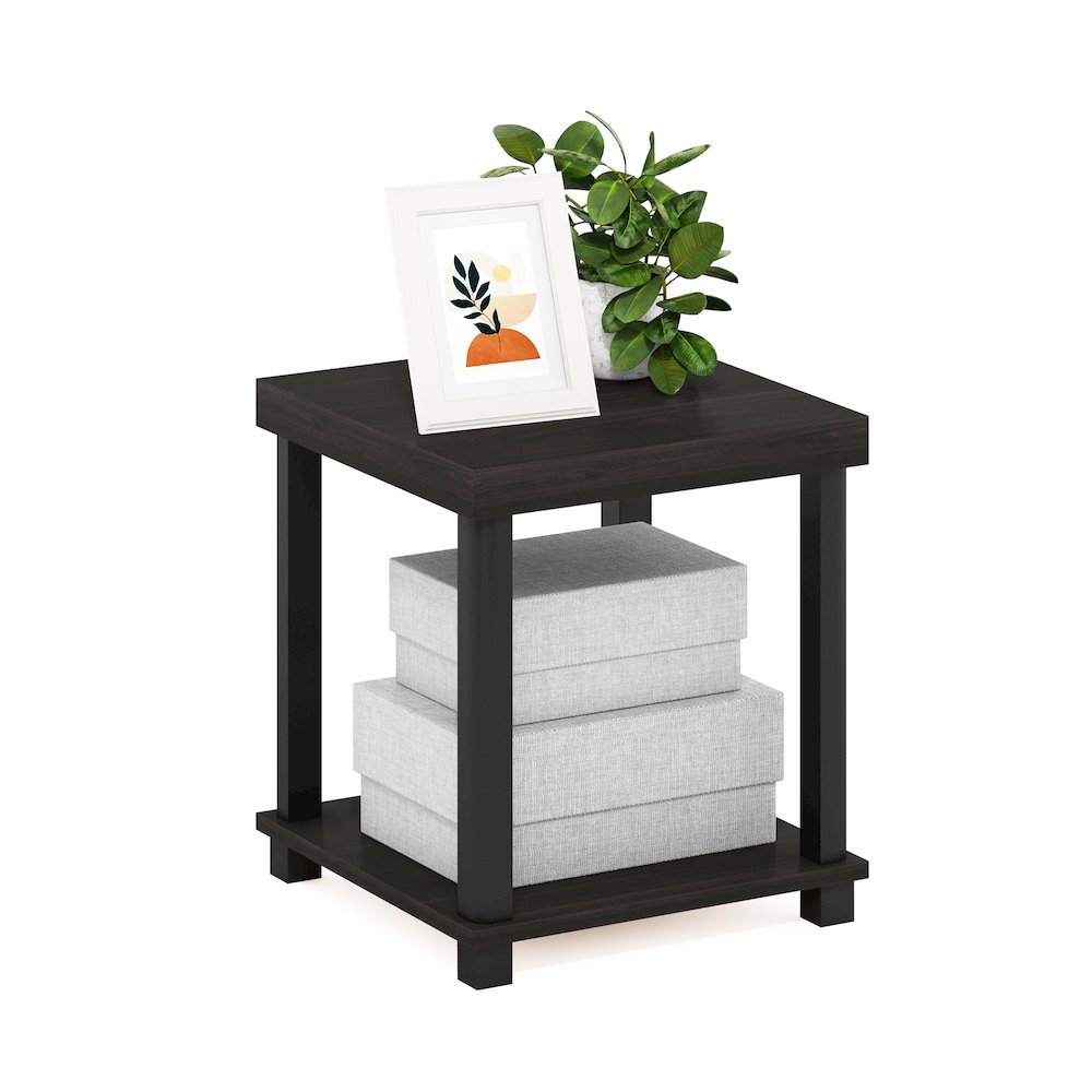 Turn-N-Tube Classic 2-Tier End Table, Side Table, Espresso/Black. Picture 4