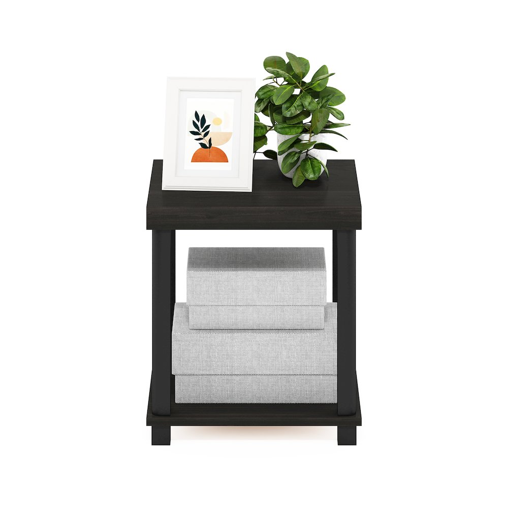 Turn-N-Tube Classic 2-Tier End Table, Side Table, Espresso/Black. Picture 5