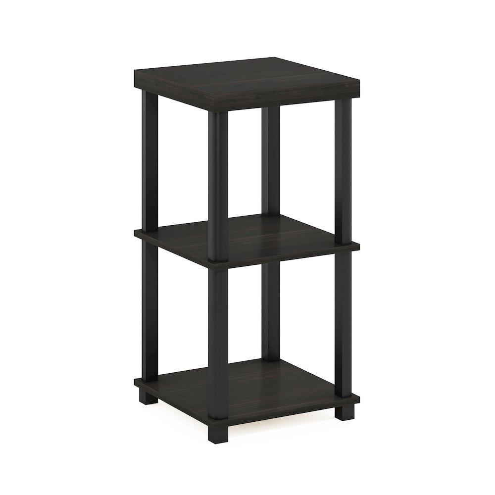 Turn-N-Tube Classic 3-Tier End Table, Side Table, Espresso/Black. Picture 1
