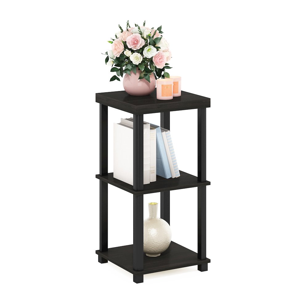 Turn-N-Tube Classic 3-Tier End Table, Side Table, Espresso/Black. Picture 4