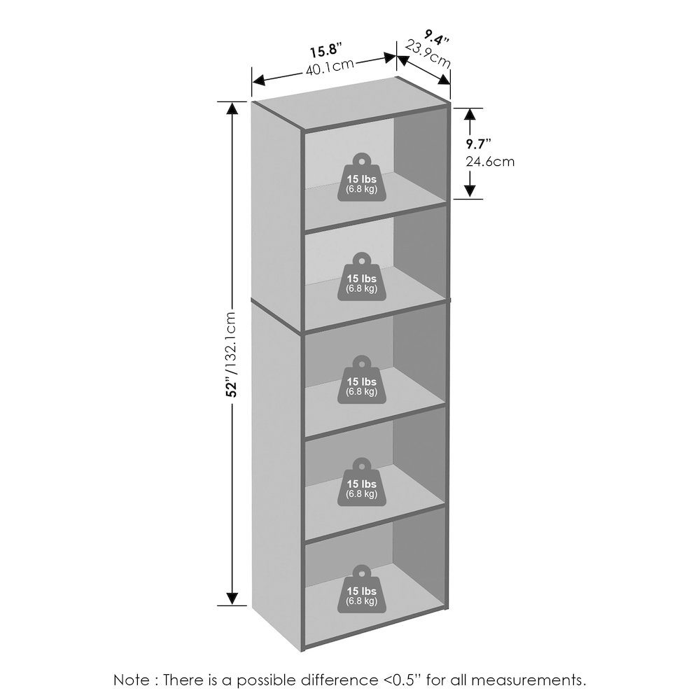 Reed 5-Tier Multipurpose Open Shelf Clothing & Closet Storage Organization. Picture 2