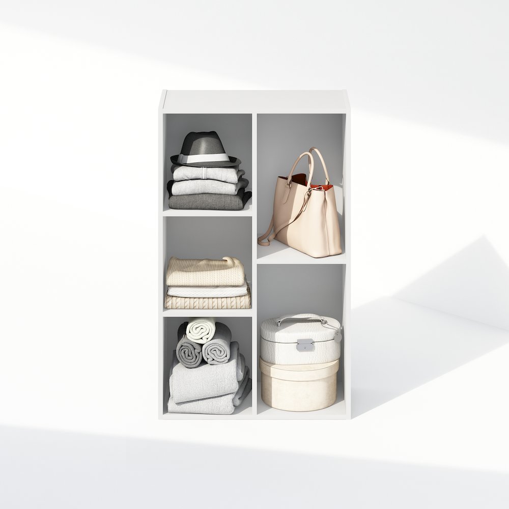 Reed 5-Cube Multipurpose Open Shelf Clothing & Closet Storage Organization. Picture 5