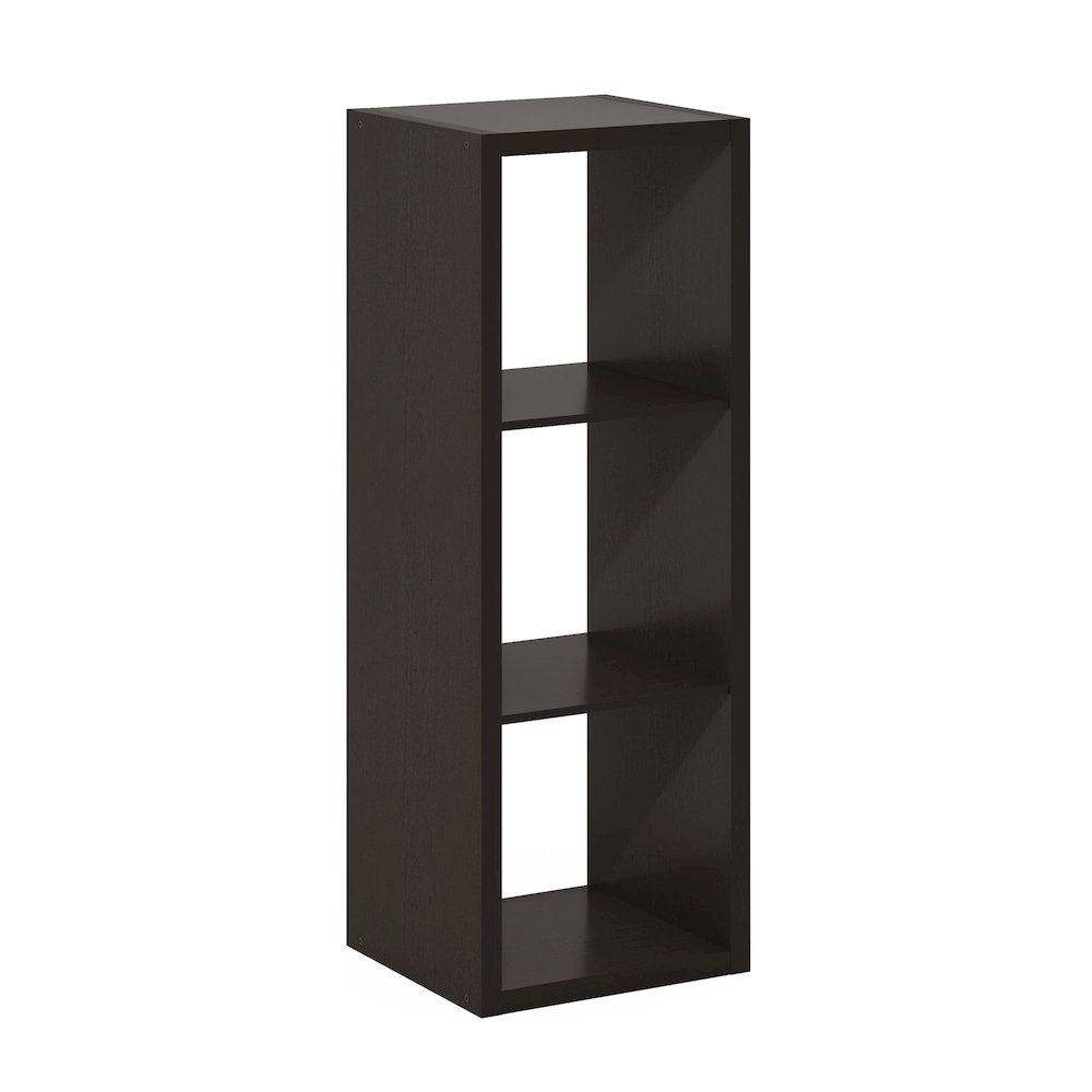 Cubicle Open Back Decorative Cube Storage Organizer, 3-Cube, Dark Oak. Picture 1