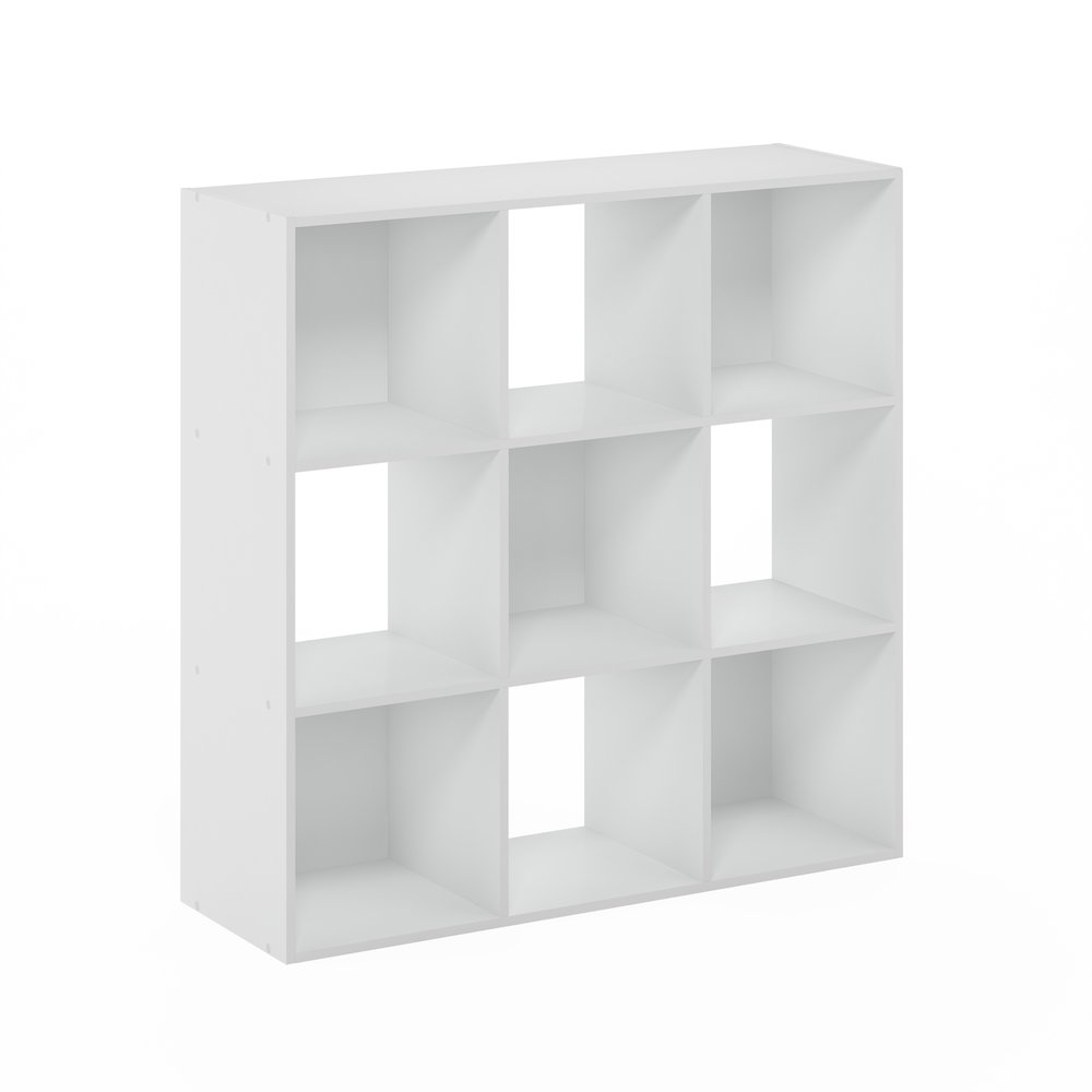 Multipurpose Clothing & Closet Storage Organizer Shelf, 9-Cube, White. Picture 1