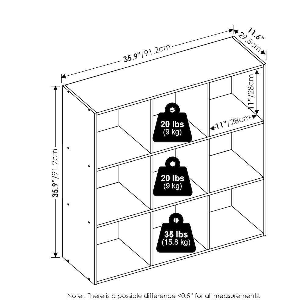 Multipurpose Clothing & Closet Storage Organizer Shelf, 9-Cube, White. Picture 2