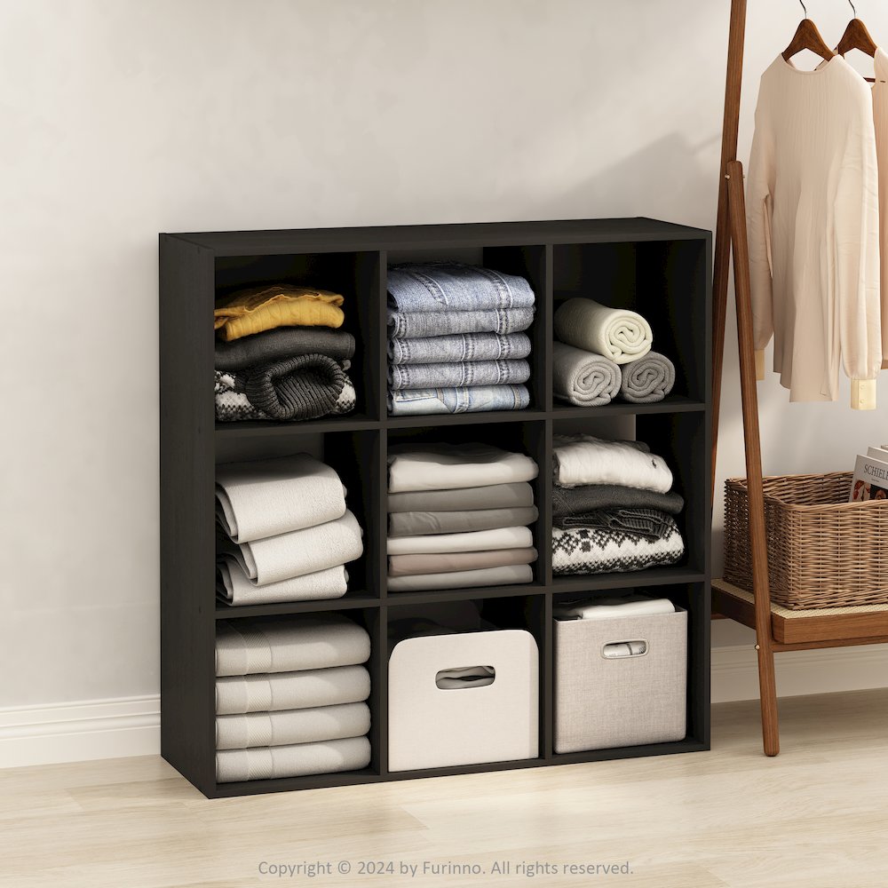 Multipurpose Clothing & Closet Storage Organizer Shelf, 9-Cube, Americano. Picture 6