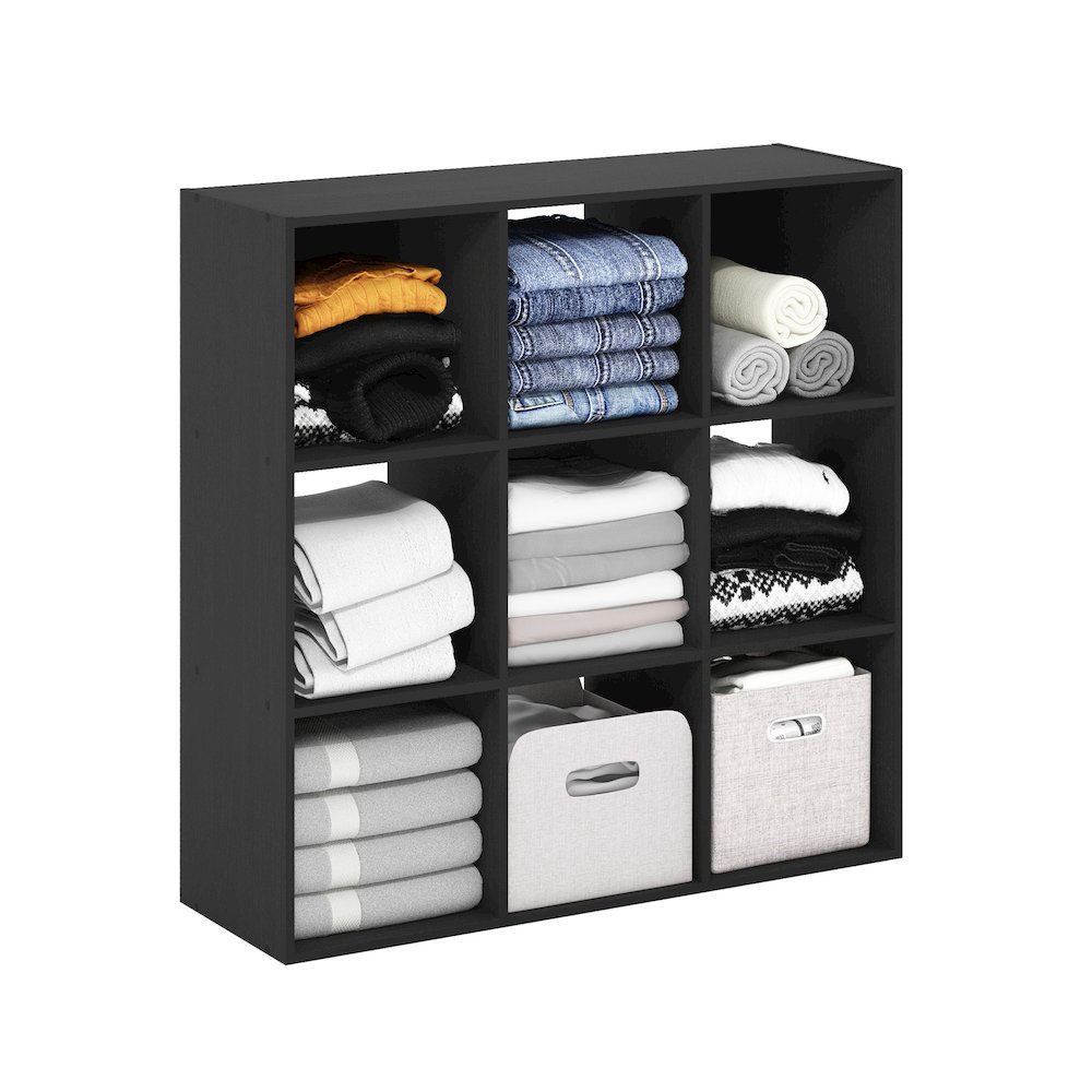 Multipurpose Clothing & Closet Storage Organizer Shelf, 9-Cube, Americano. Picture 4