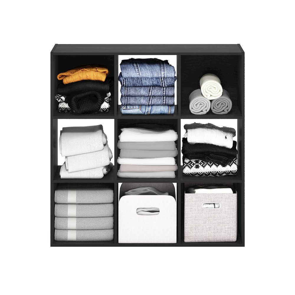 Multipurpose Clothing & Closet Storage Organizer Shelf, 9-Cube, Americano. Picture 5