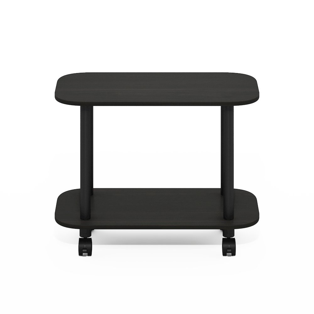 Turn-N-Tube Modern Oval End Table, Side Table with Casters, Espresso/Black. Picture 3