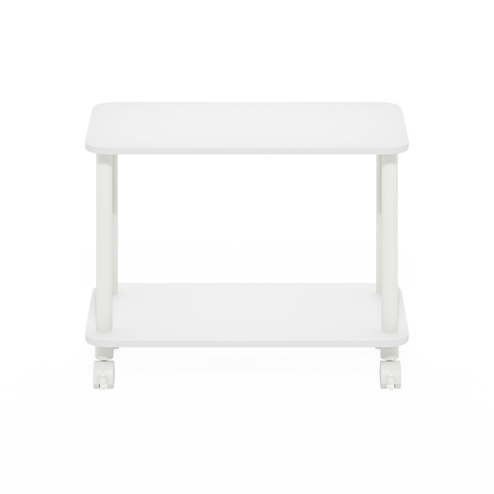 TURN-N-TUBE Night Stand, 2-Tier Rectangle, End Table, White. Picture 3