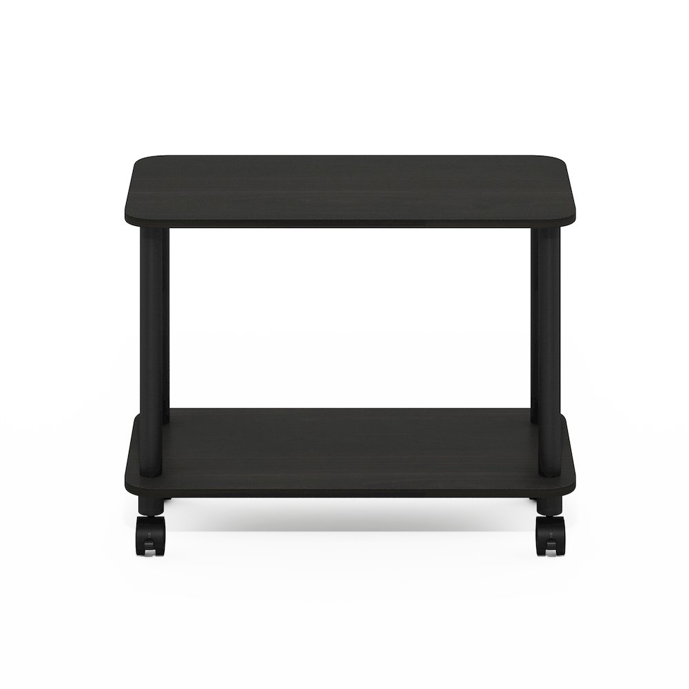 Turn-N-Tube Modern Rectangle End Table, Side Table with Casters, Espresso/Black. Picture 3
