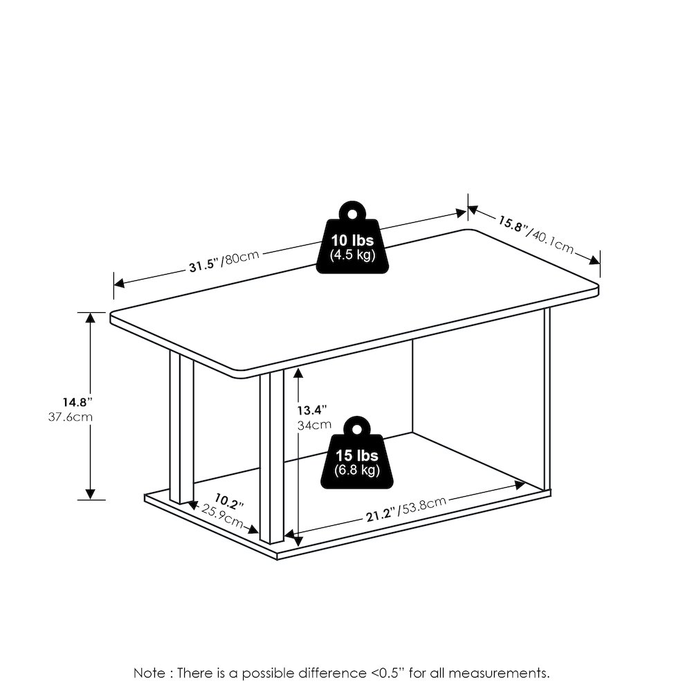 Basic Home Living Coffee Table, White/White. Picture 2