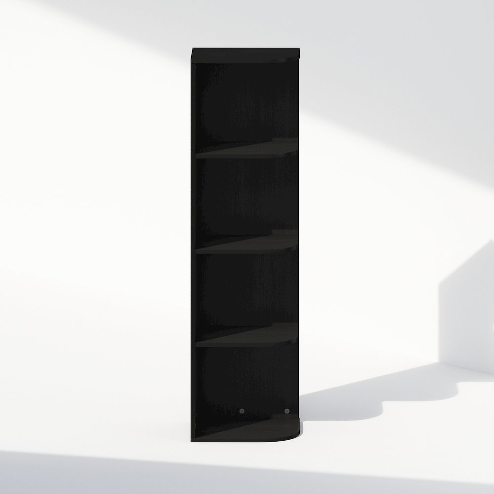 Reed 4-Tier Space Saving Corner Storage Display Shelf, Bookshelf, Blackwood. Picture 3