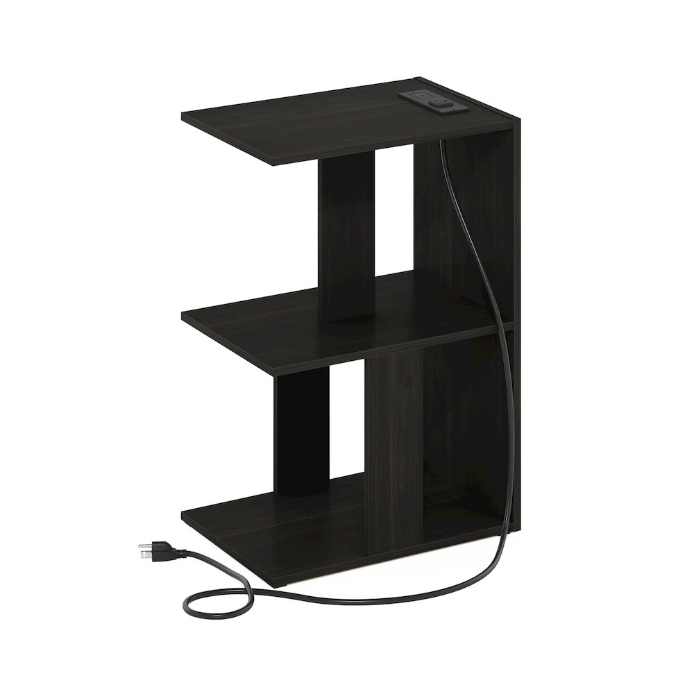 Open Storage Sofa Side Table, End Table with USB and Type-C Charging Port. Picture 1