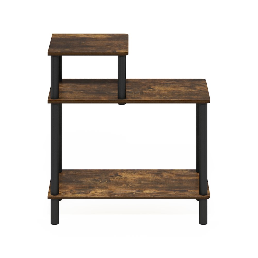 TURN-N-TUBE Night Stand, 3-Tier Rectangle Nightstand with Open Shelf, Amber Pine. Picture 3