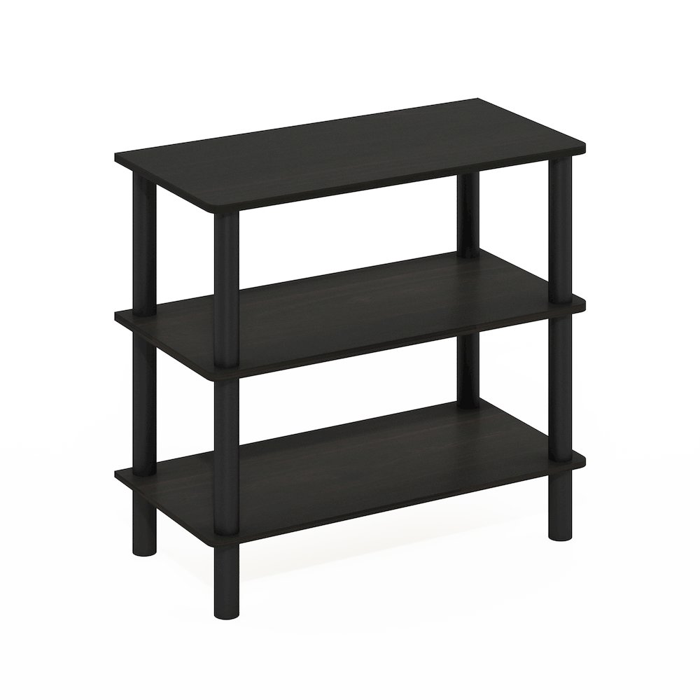 3-Tier Freestanding Shoe Rack Storage Organizer, Espresso/Black. Picture 1