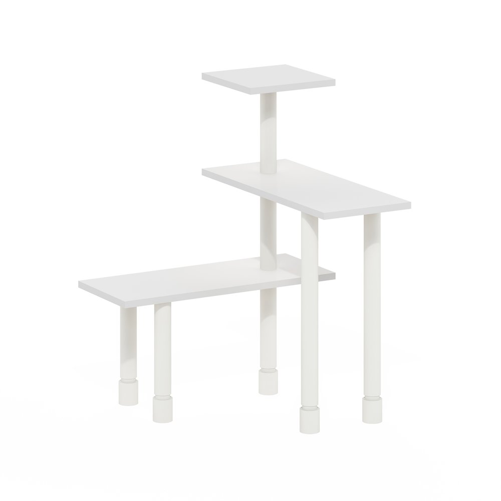 Turn-N-Tube 3-Tier Multipurpose Corner Countertop Organizer Shelf, White/White. Picture 1