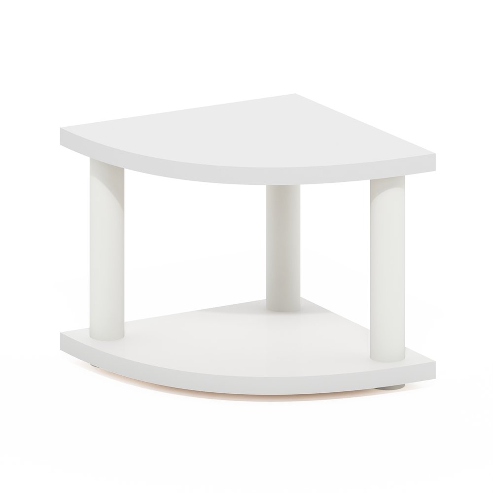 Turn-N-Tube 2-Tier Corner Countertop Organizer Shelf, White/White. Picture 1