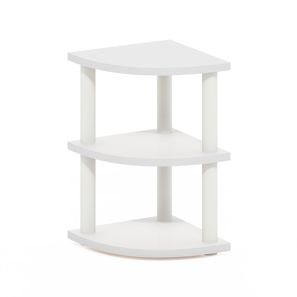 Turn-N-Tube 3-Tier Corner Countertop Organizer Shelf, White/White. Picture 1